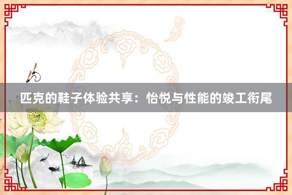 匹克的鞋子体验共享：怡悦与性能的竣工衔尾